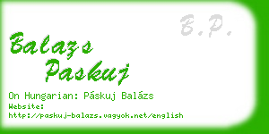 balazs paskuj business card